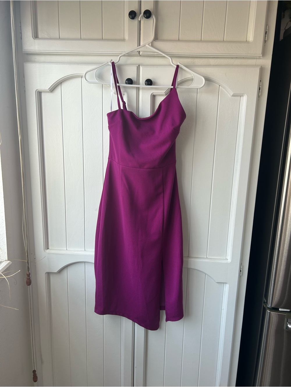 Lulu's Magenta Spaghetti Strap Midi Dress